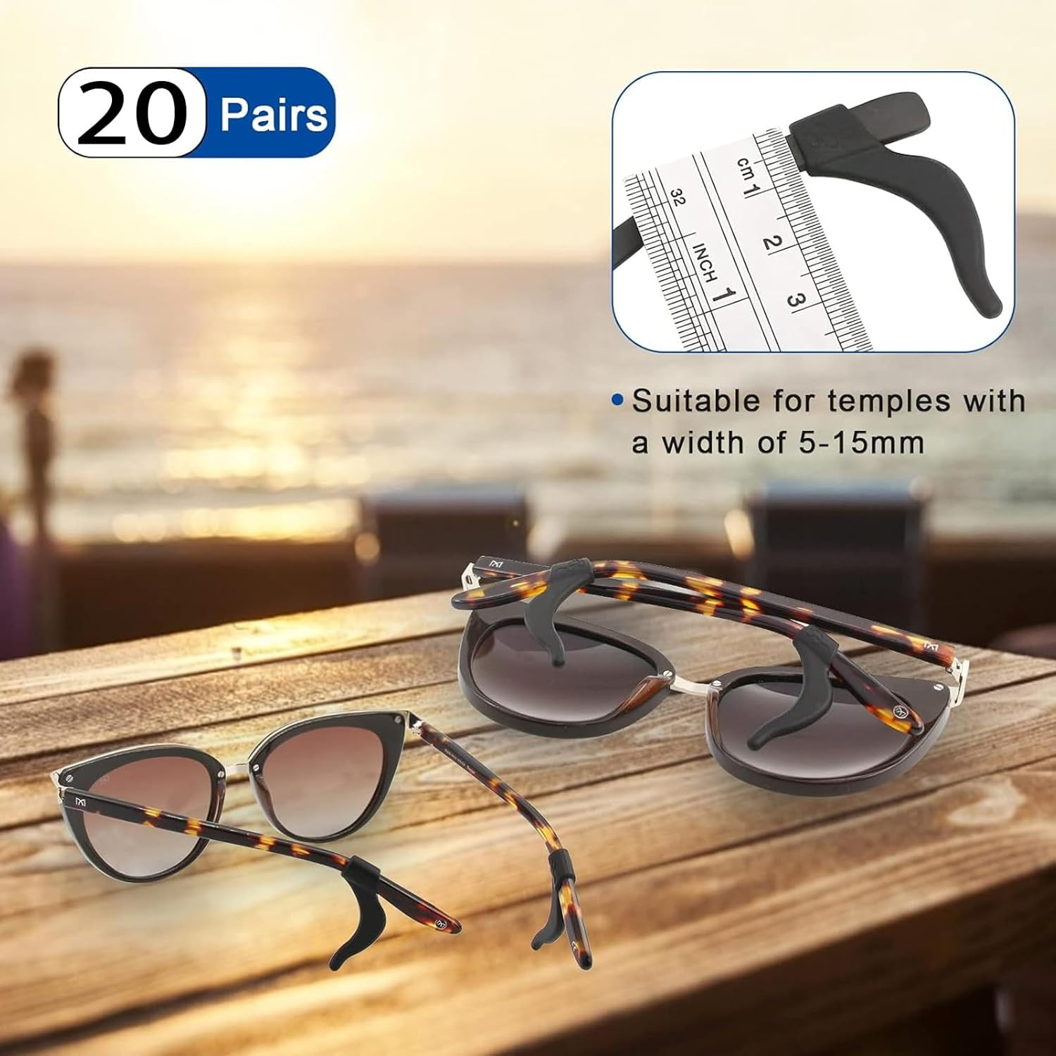 20 Pairs Eye Glasses Ear Grippers, Anti-Slip Glass Ear Hook Comfort Silicone Eye