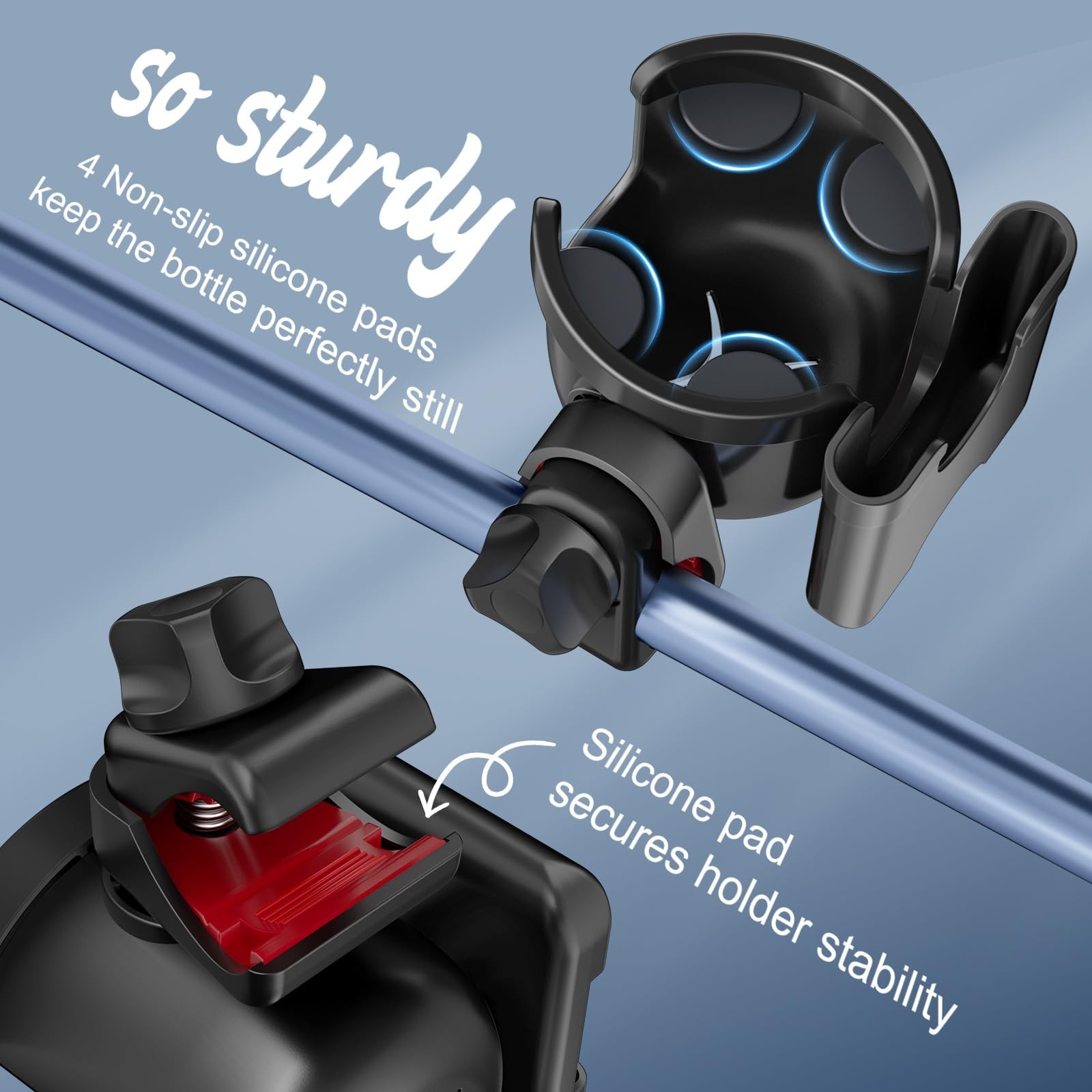 Guiseapue Cup Holder for Walker, Wheelchair Cup Holder with Phone Holder, Rollat