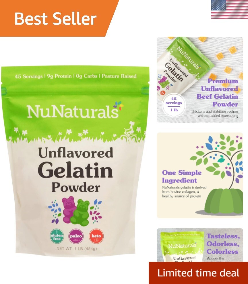 1 lb Beef Gelatin Powder – Naturally Sweet, Guilt-Free Protein Thickener