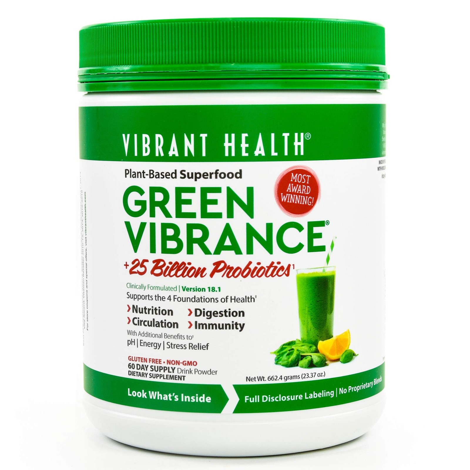 Vibrant Health Green Vibrance Powder, 23.28 oz 1.46 Pound (Pack of 1)