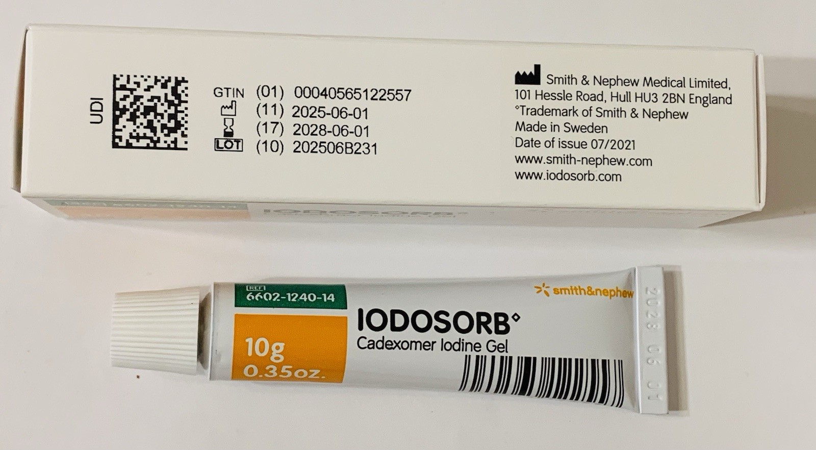 3-Tubes Smith & Nephew Iodosorb Cadexomer Iodine Gel Dressing 0.35oz EXP2028/06