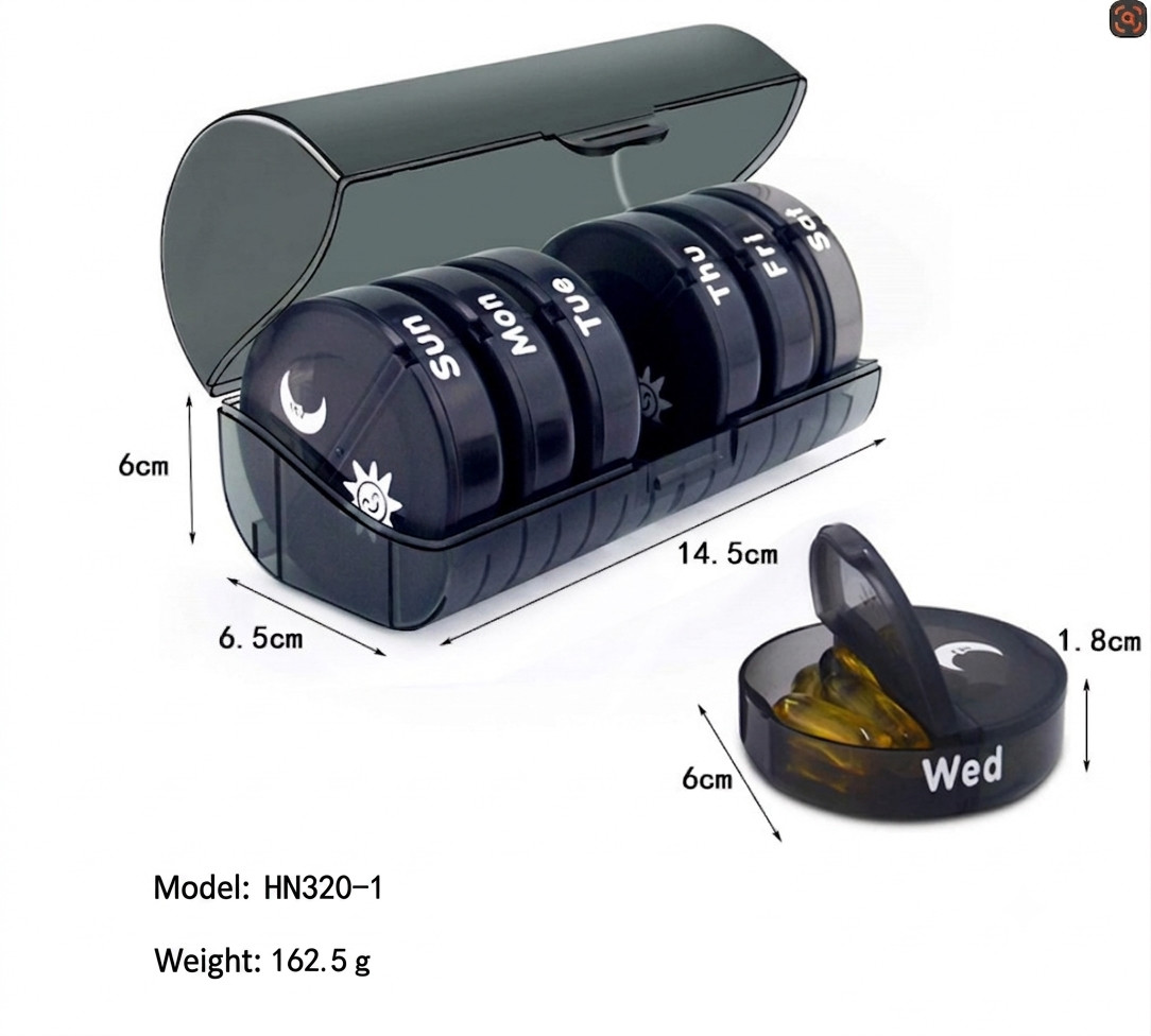 7 Day Pill Box Organiser AM PM Pop Open Weekly Large Pill Box Case 2 TIME A DAY