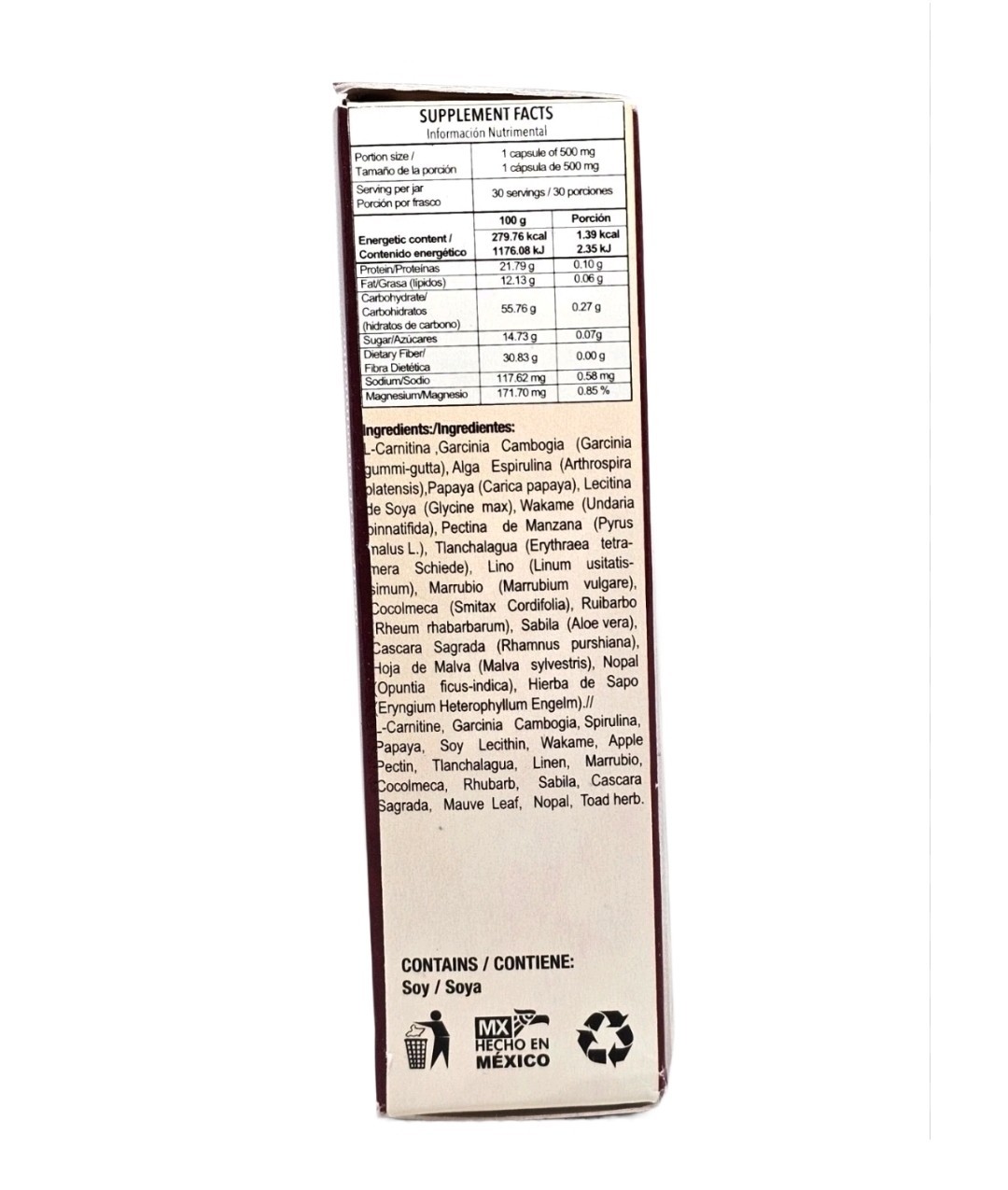 LESS LESS Natural Capsules 500mg With Papain 30 Count