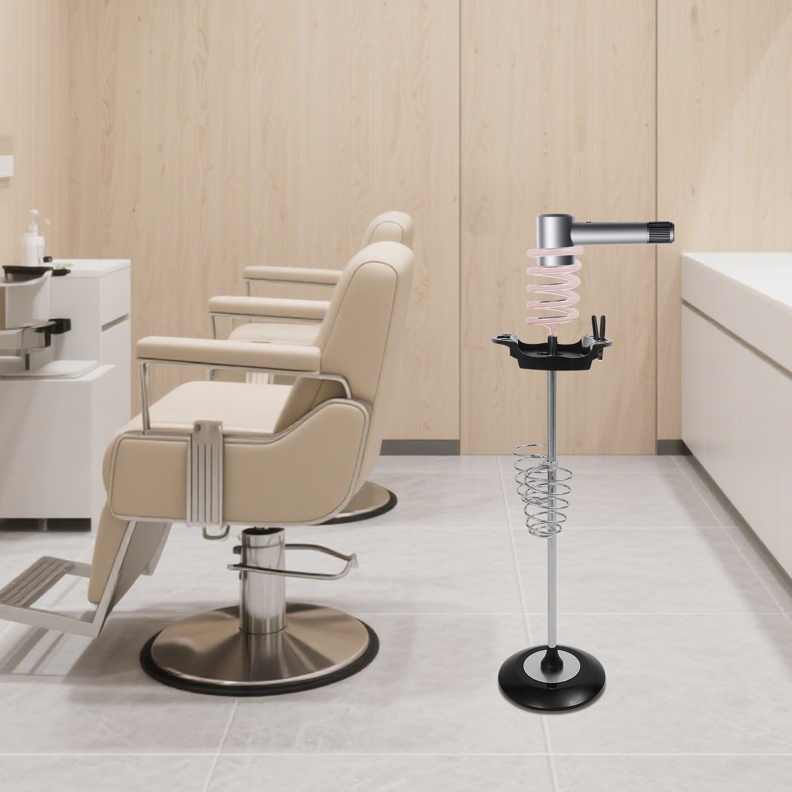 Hair Dryer Stand For Bedroom Beauty Salon Hair Dryer Stand With Spiral Holders