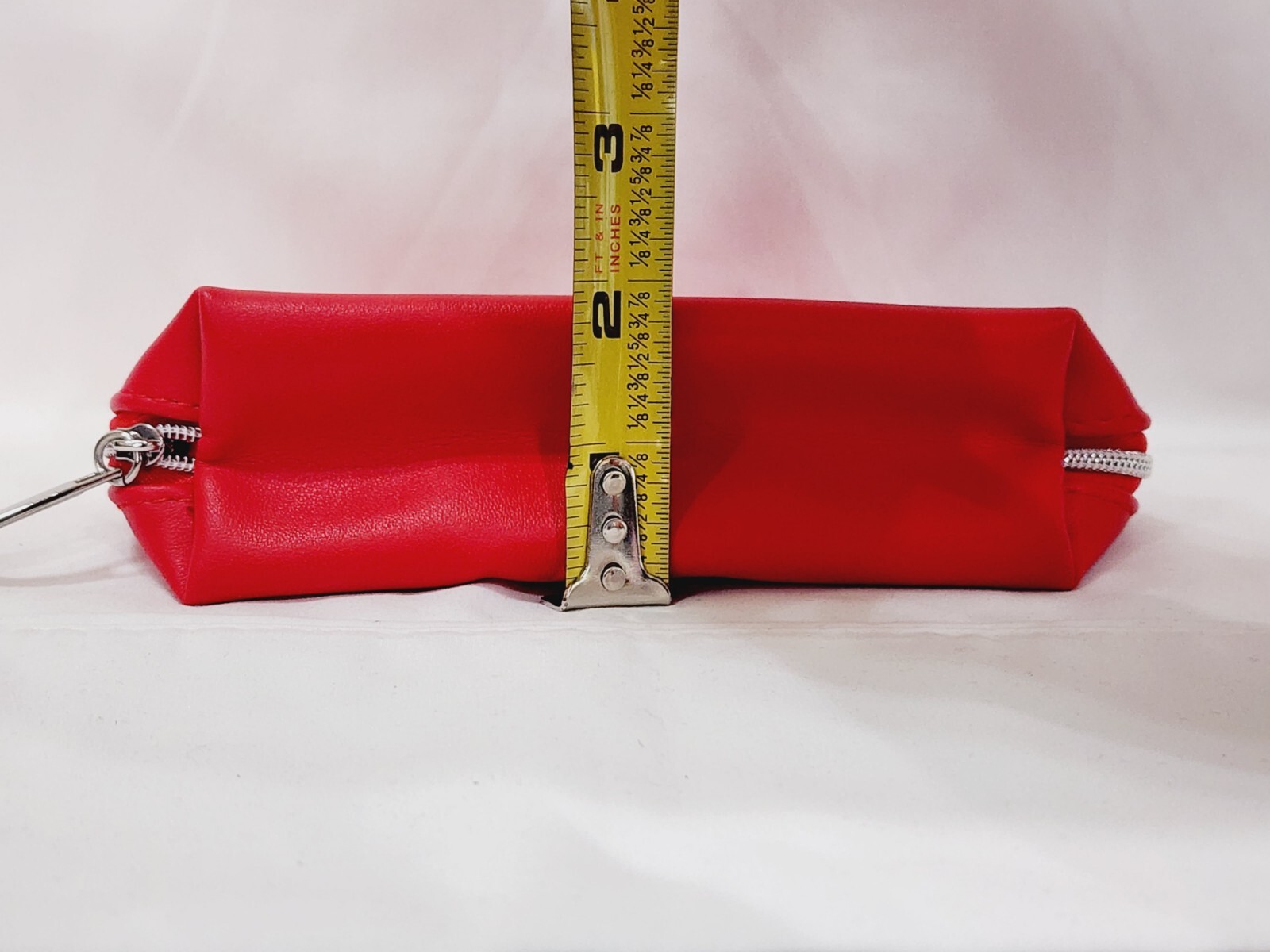 Lancome RED Lips Kiss Bag Cosmetic Makeup Travel Plastic Zip Pouch Polyester New