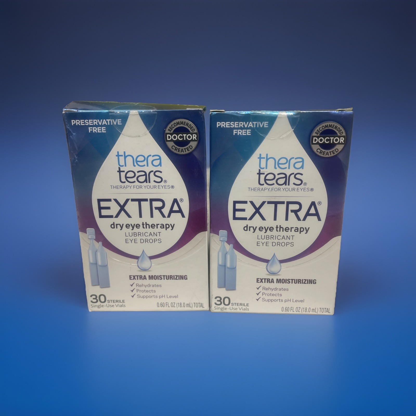 TheraTears EXTRA Dry Eye Therapy Lubricant Eye Drops 30 Sterile Vials Ea 2 Boxes