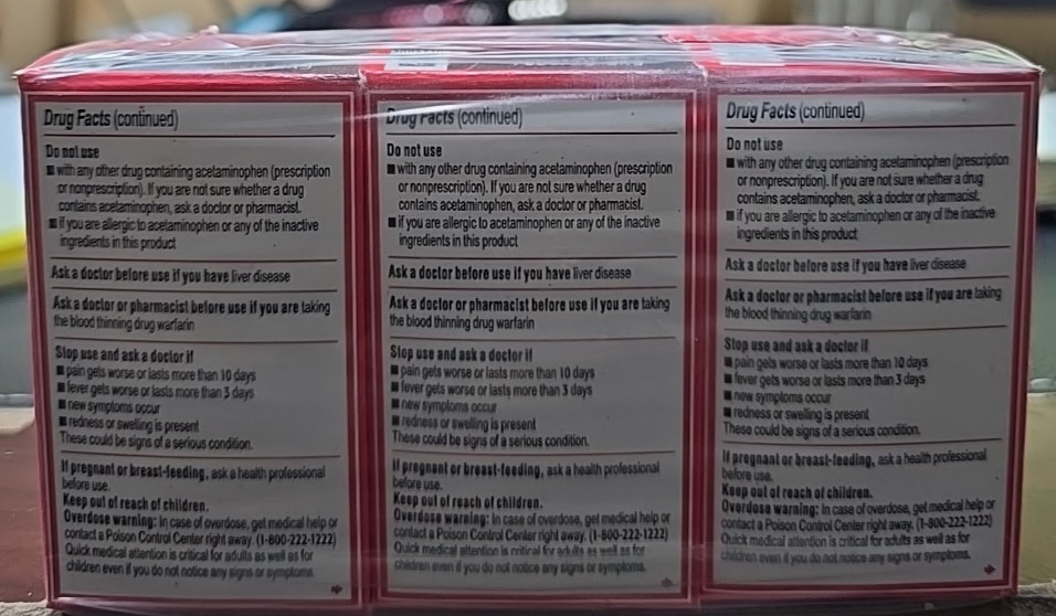 Tylenol Extra Strength 500 mg Acetaminophen 150 Caplets, EXP 07/26 (Pack of 3)
