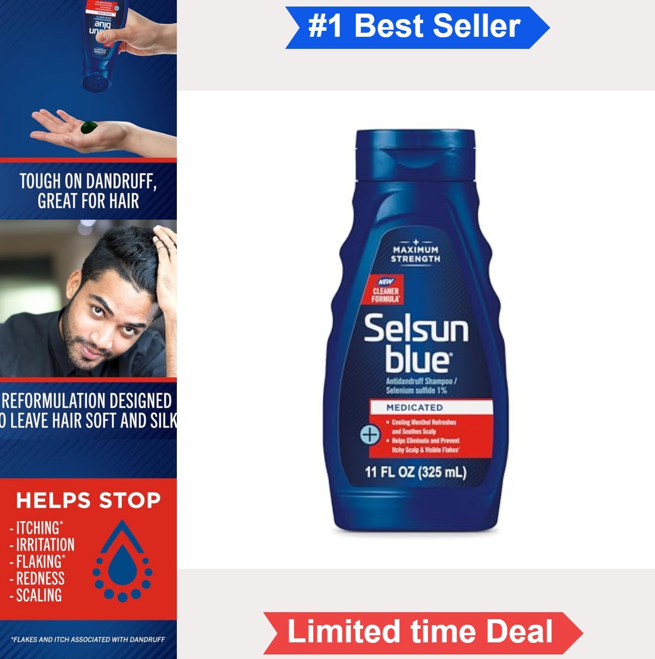 Medicated Antidandruff Shampoo Maximum Strength 11oz Selenium Sulfide Scalp