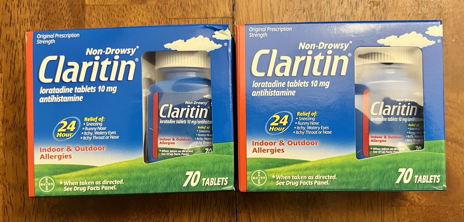 (2) Claritin 24 Hour Non-Drowsy 10 mg Tablets 70 Count (140 total) Exp 2028/08