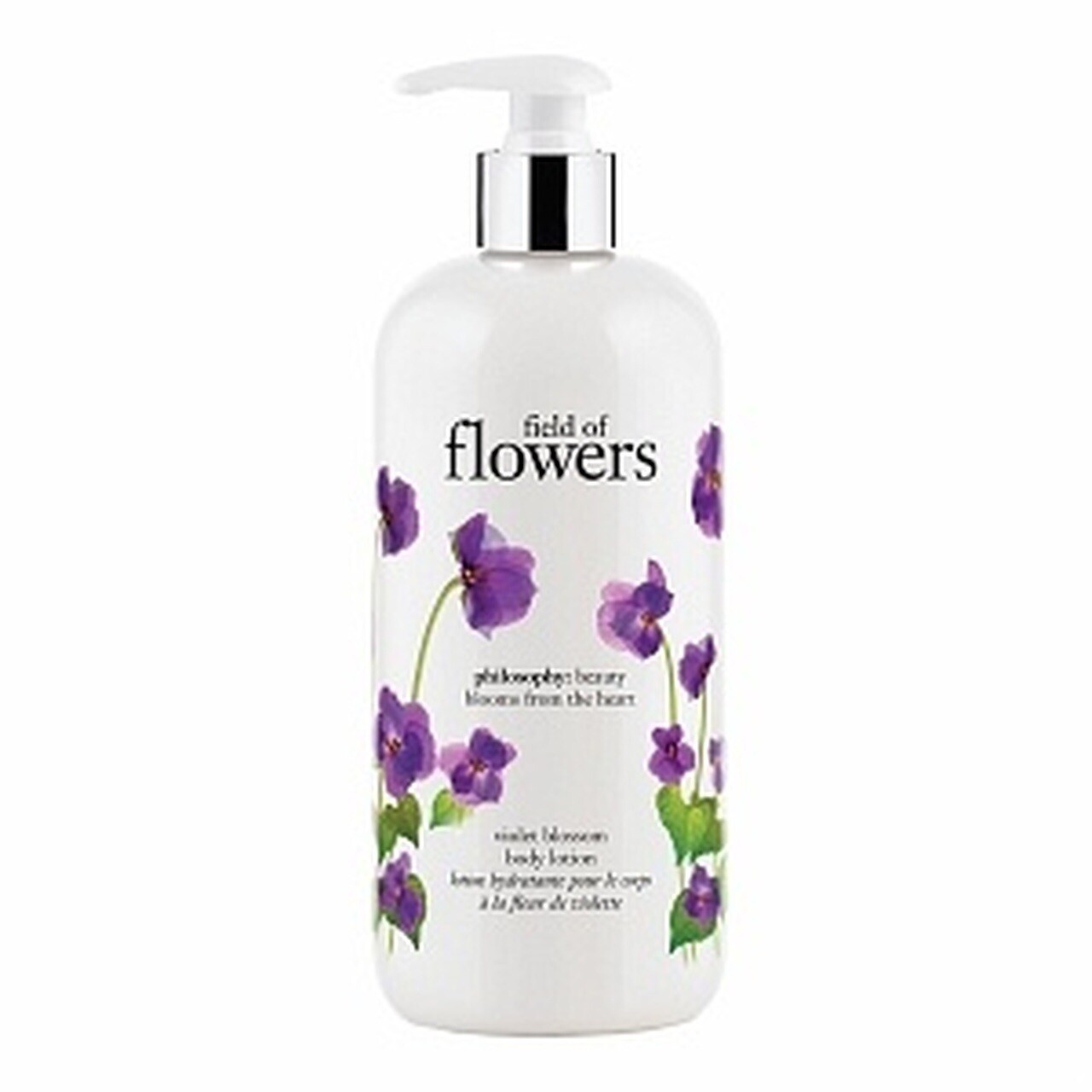 NEW + PUMP PHILOSOPHY FIELD OF FLOWERS PERFUMED BODY LOTION 16 OZ VIOLET BLOSSOM
