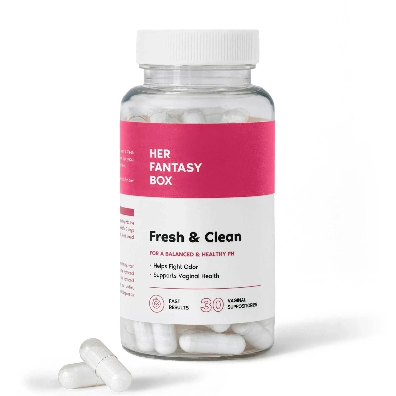 NEW SEALED 30 CAPSULE HER FANTASY BOX FRESH & CLEAN FOR A BALANCED & HEALTHY PH