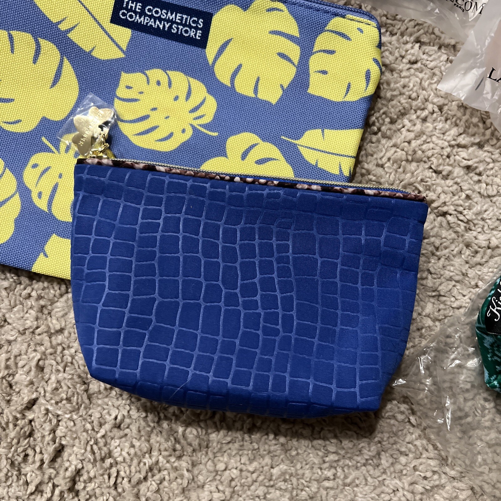 New Lot of 5 Makeup Cosmetic Bags: 2 Lancome, 1 Estee Lauder, 1 Kiehl’s, 1 Other