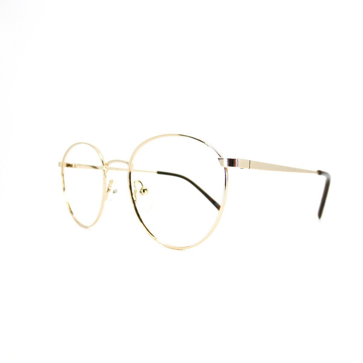 WM20202 GD Gold Womens Small Round Full Rim Eyeglasses 48-18-140
