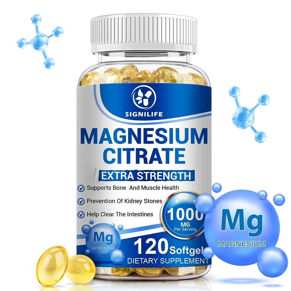 Magnesium Citrate Capsules 1000mg Per Serving – Highest Potency 120 Capsules