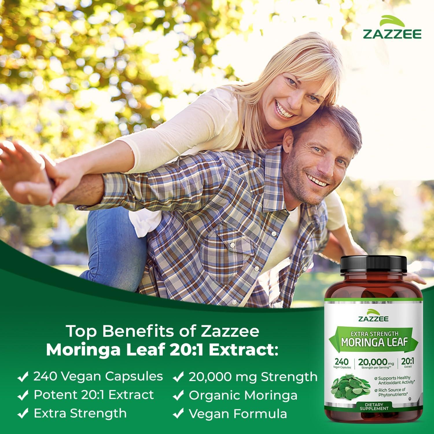 Organic Moringa 20:1 Extract, 240 Vegan Capsules, 20,000 mg Strength, 100% Pure