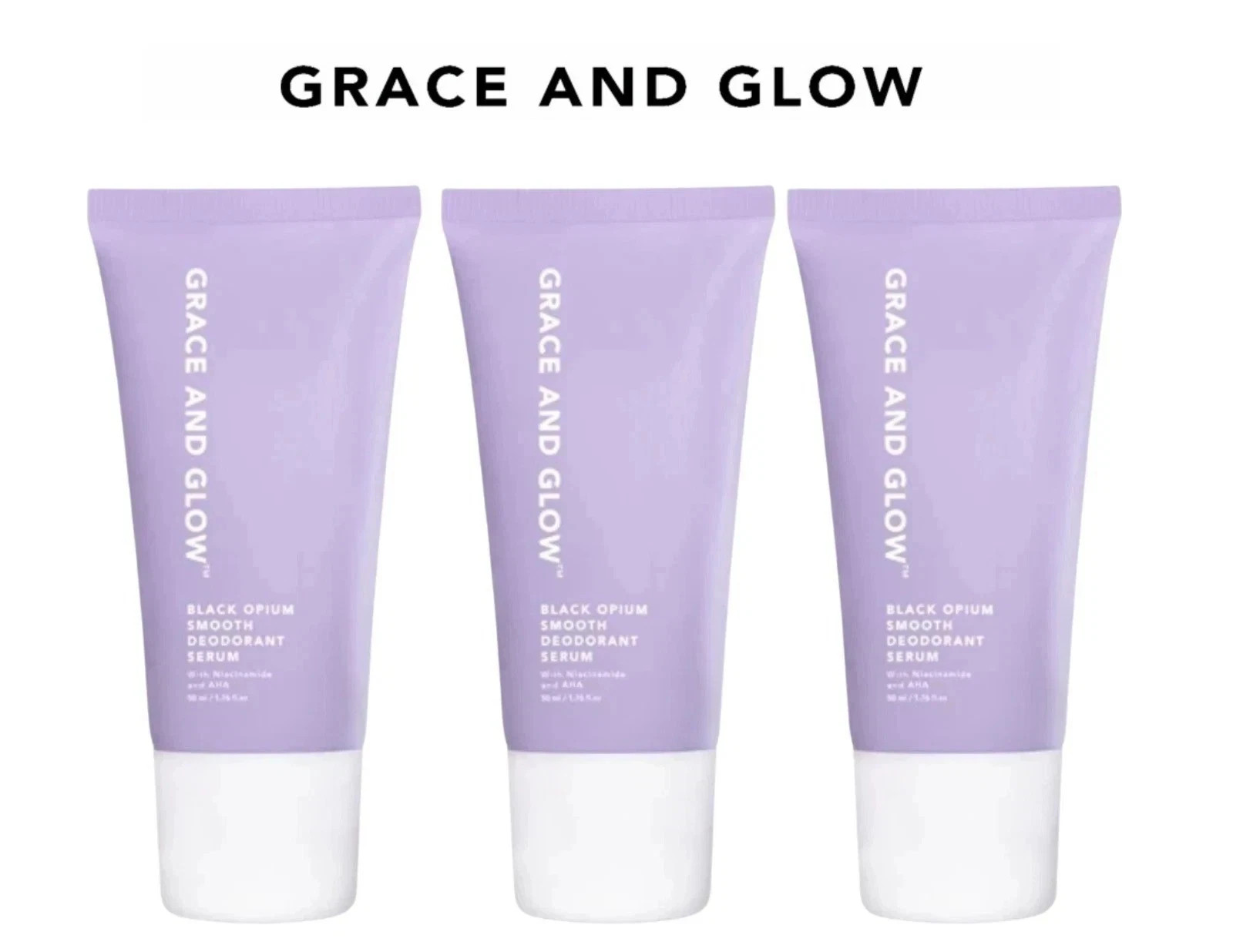 3 Pcs X Grace & Glow Black Opium Deodorant Serum Roll On 50ml Bright & Smooth