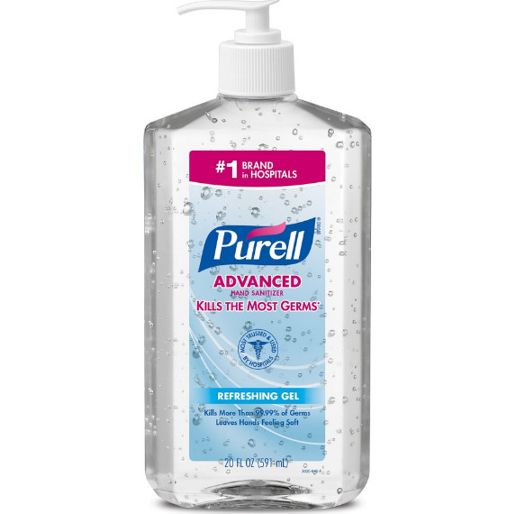 PURELL Advanced Hand Sanitizer Refreshing Gel 20 oz Pump Bottle Clean Scent