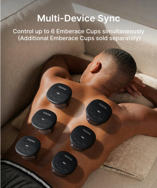 Emberace Smart Cupping Massager, 850nm IR, 3 Levels, Rechargeable