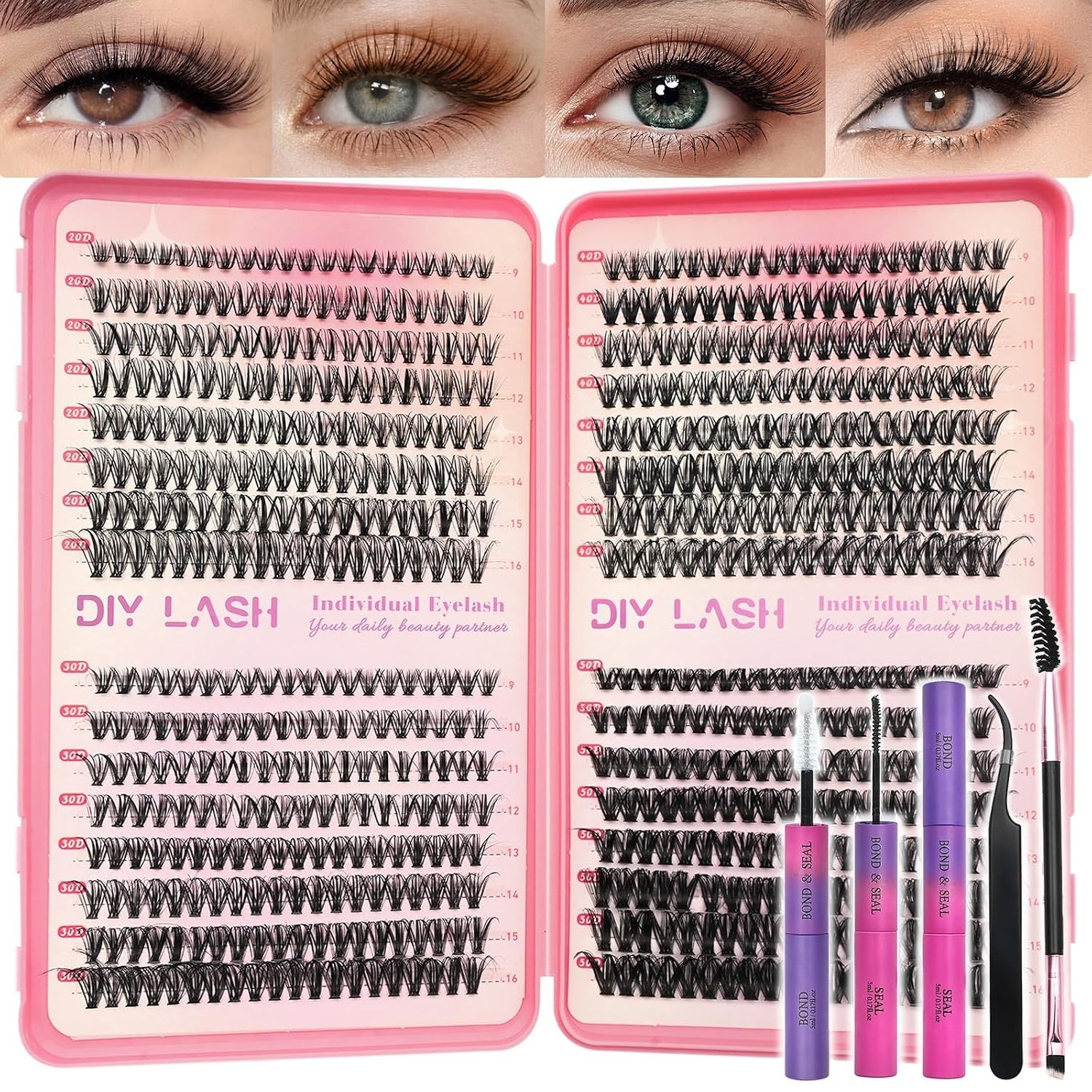 Lash Clusters Kit for Beginners (20D+30D+40D+50D Lash Clusters Kit)