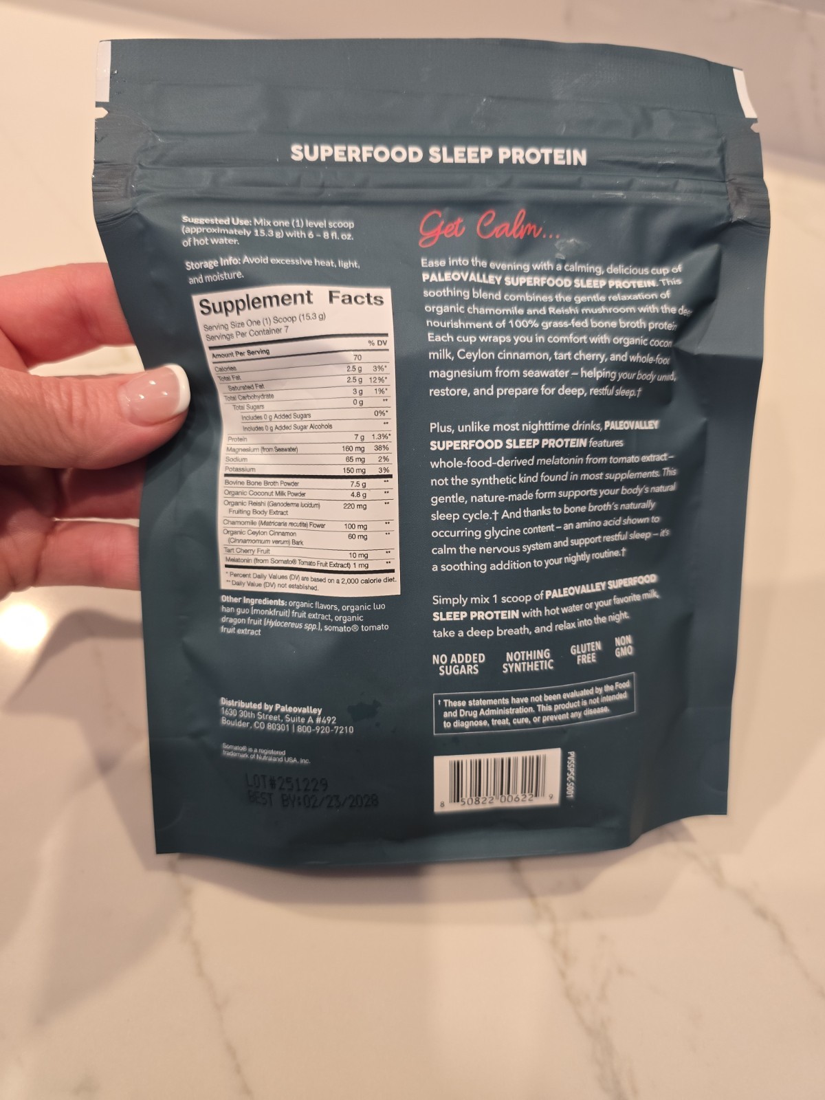 Paleovalley Sleep Protein Strawberries & Cream Free 7 Servings Sample Bag