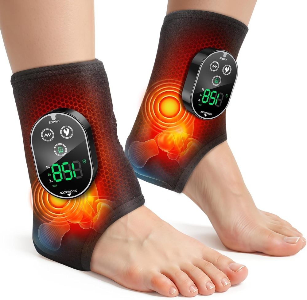 Cordless Foot and Ankle Massager Pain Relief 6 Heating Levels, 3 Vibration Modes