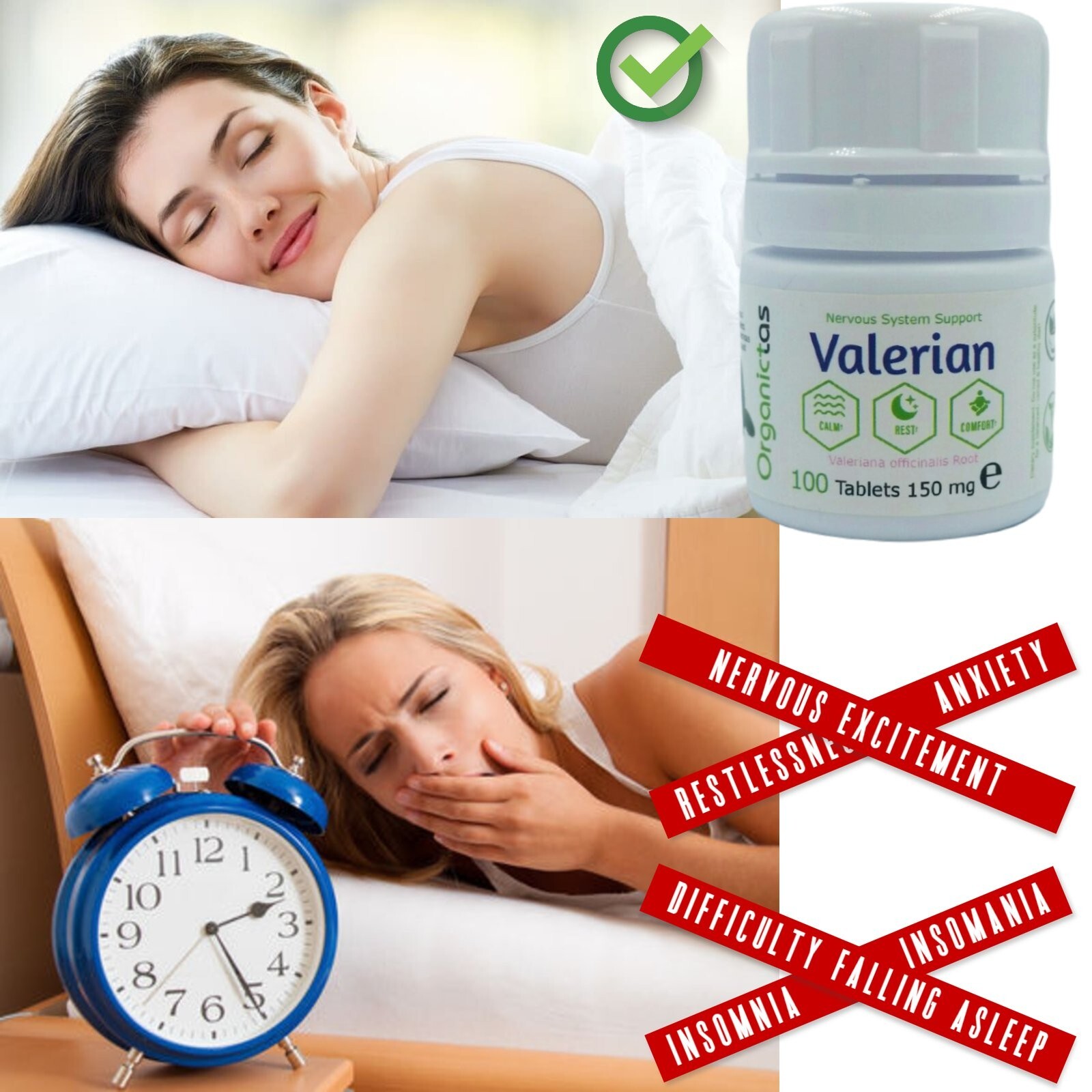 NATURAL Valerian 300 Tablets 75mg Calming Sleeping Aid Insomia Anxiety Support