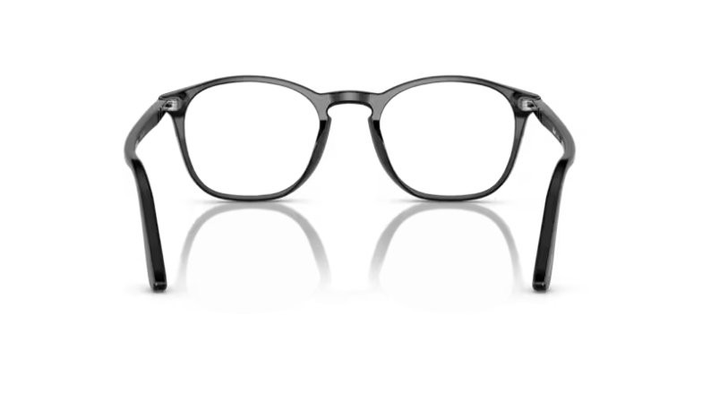 Persol PO3007V Square Eyeglass Frames, Black/Demo, 52 mm