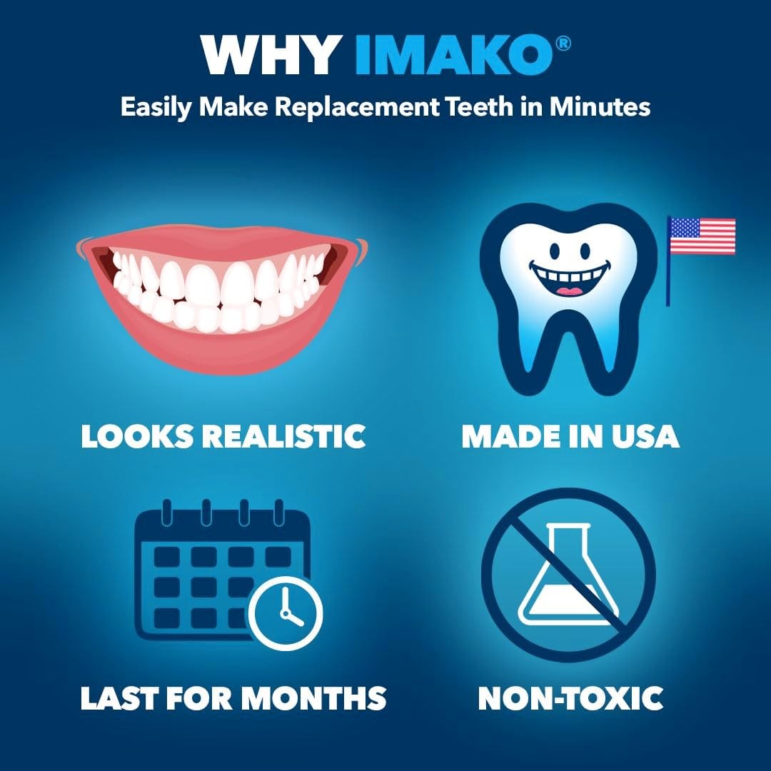 Imako Tooth Tinted Plastic – Natural Color – Temporary Tooth – Made in USA