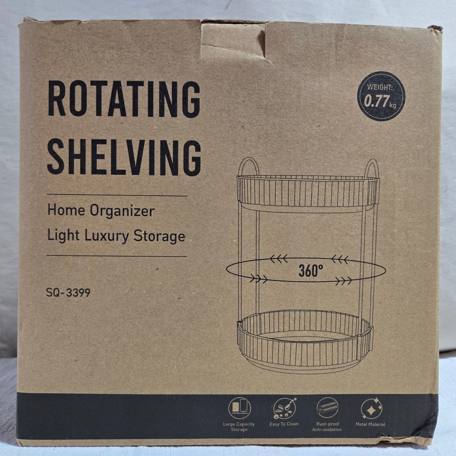 Rotating Shelving Home Organizer Luxury Storage Transparent Clear SQ-3399