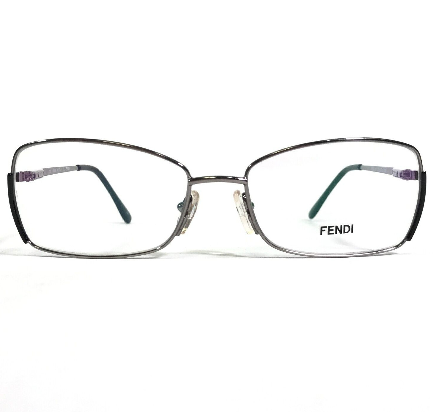 Fendi Eyeglasses Frames F959 730 Shiny NIckel Dark Silver Cat Eye 54-16-135