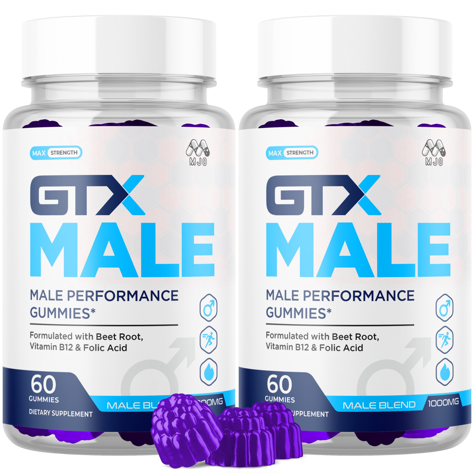 (2 Pack) GTX Male Gummys Advanced Male Health Support GTXMale 120 Gummies