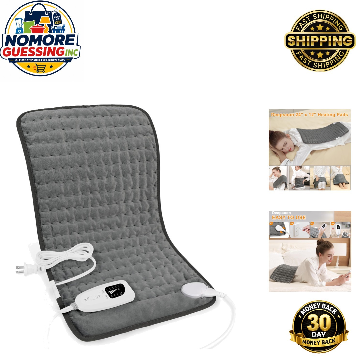 Moist & Dry Electric Heating Pad for Abdomen & Legs – Machine Washable Design