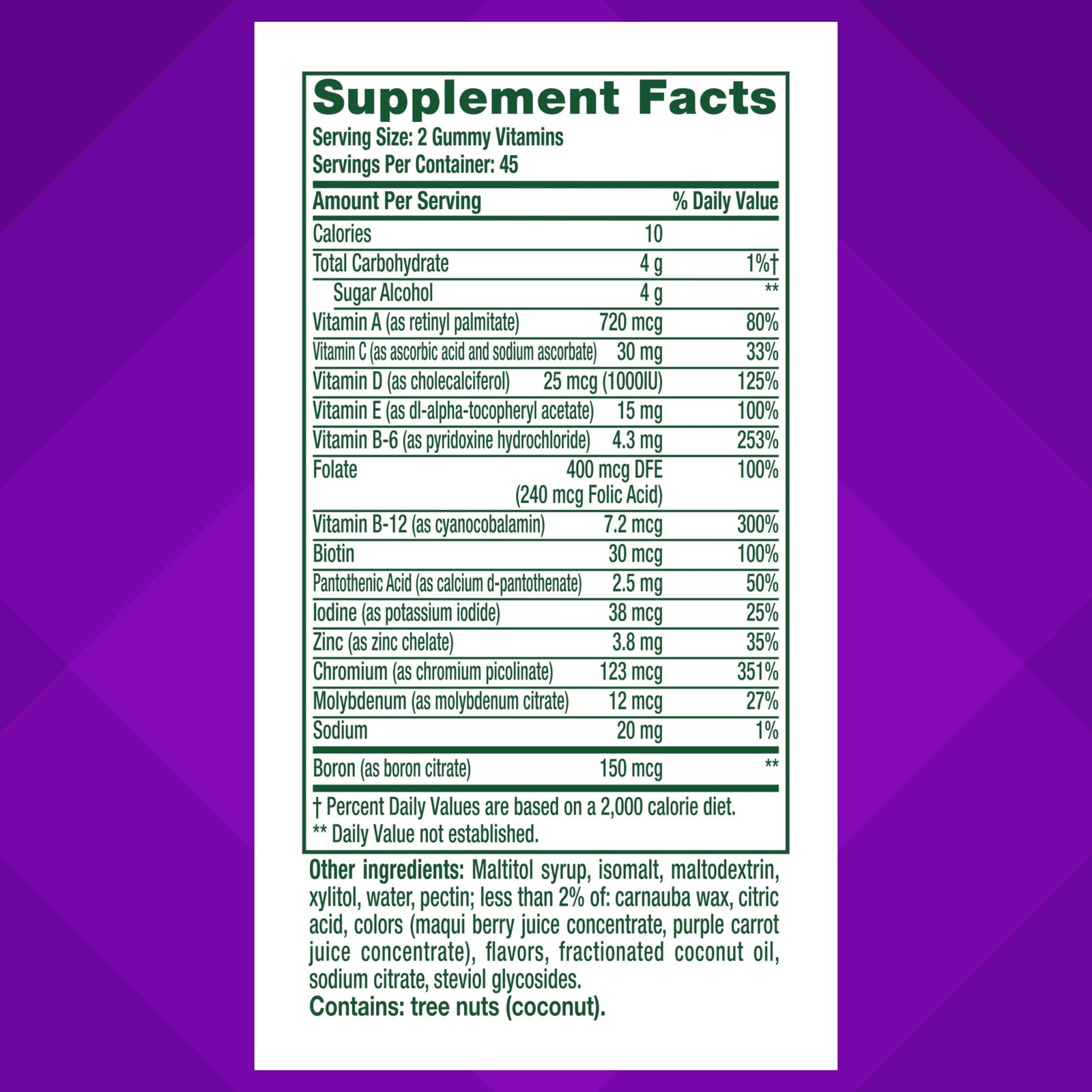 vitafusion Sugar Free Men’s Multi Daily Gummy 90 Count (Pack of 1), Na