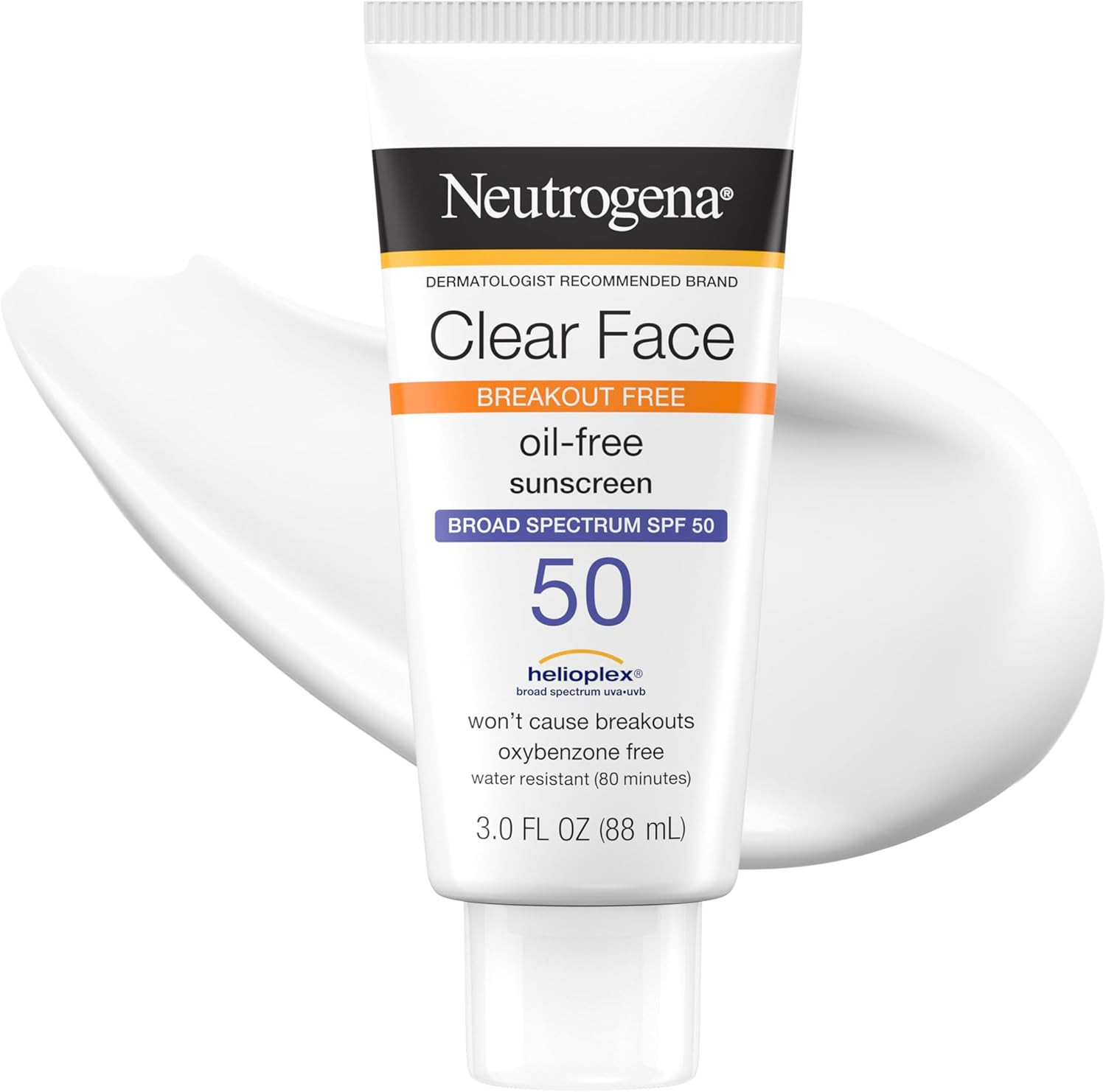 Neutrogena Clear Face Sunscreen Lotion SPF 50 for Acne-Prone Skin Broad Spectrum