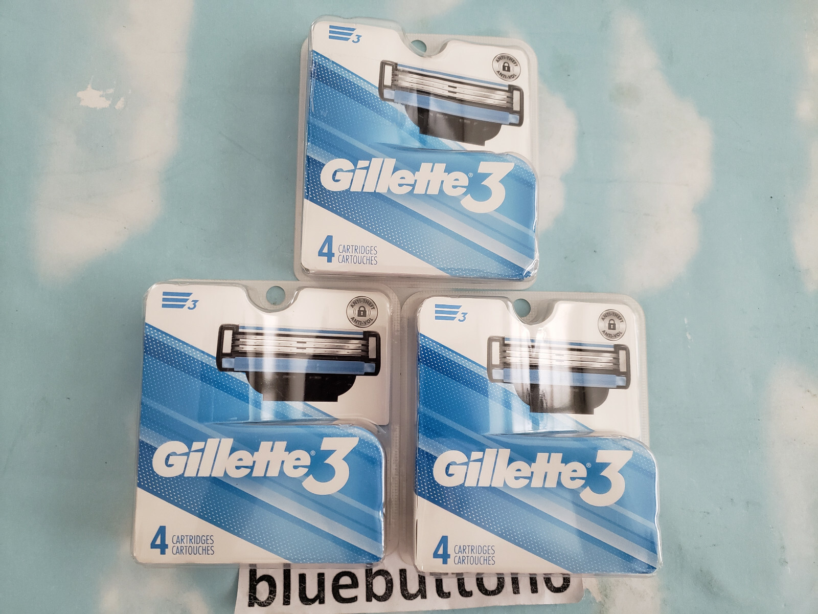 LOT(3) GILLETTE 3 4-PACK CARTRIDGES