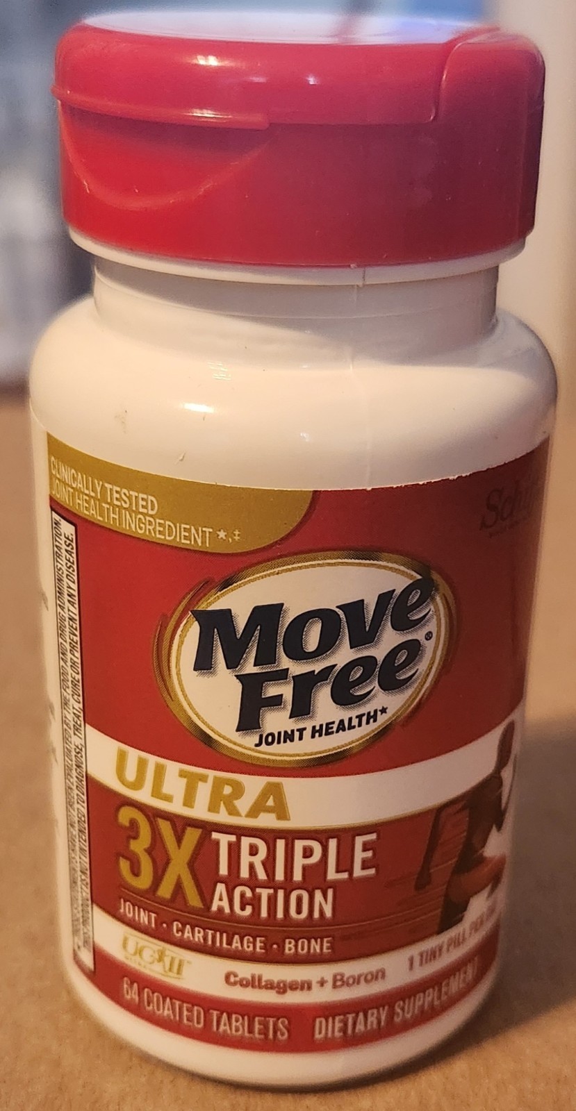 1 BOTTLE (NO BOX) MOVE FREE ULTRA 3X TRIPLE ACTION 64 COATED TABLETS EXP 09/28