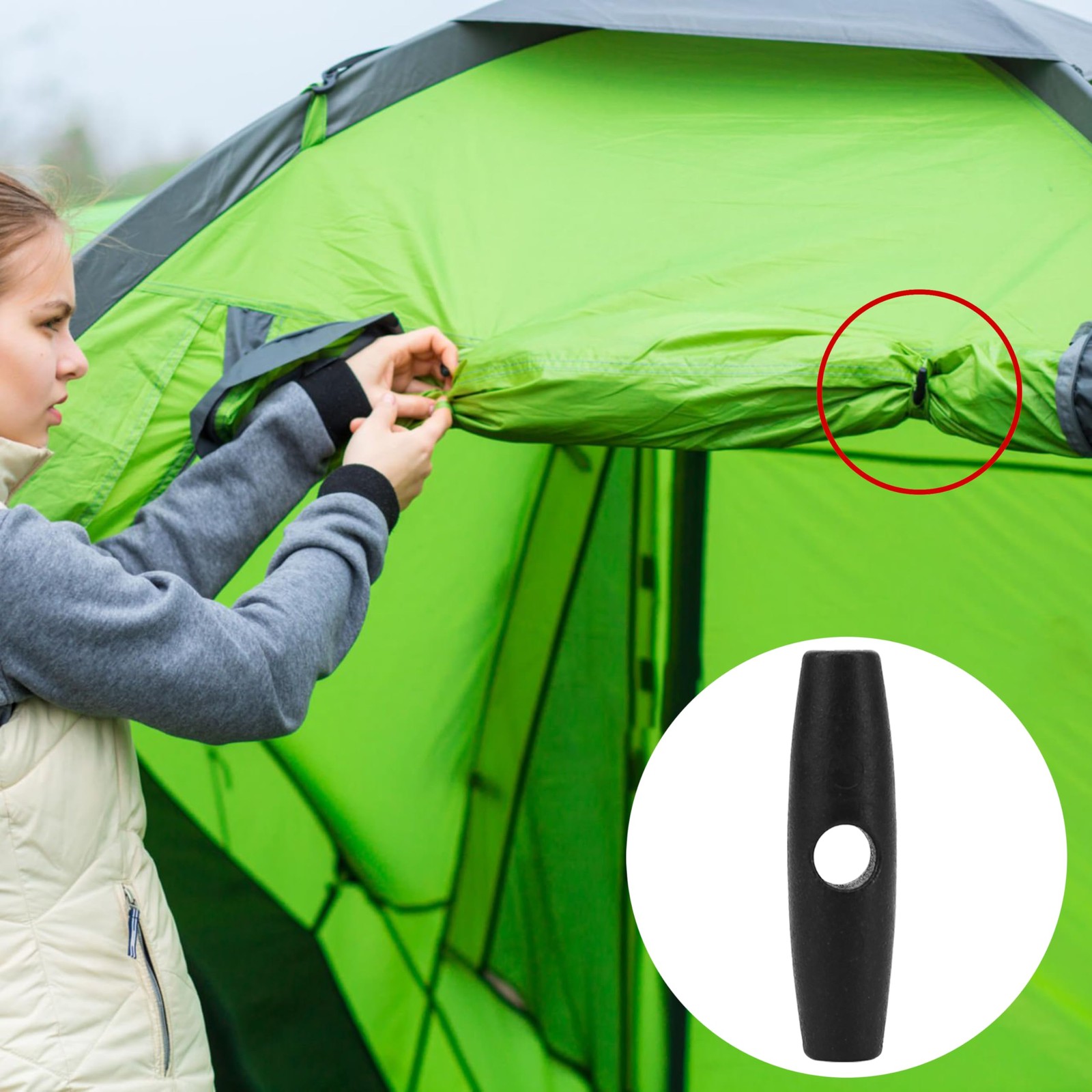 50PCS Tent Toggles Buckles to Roll Up Camping Awning Duffle, Glamping Ridgeline