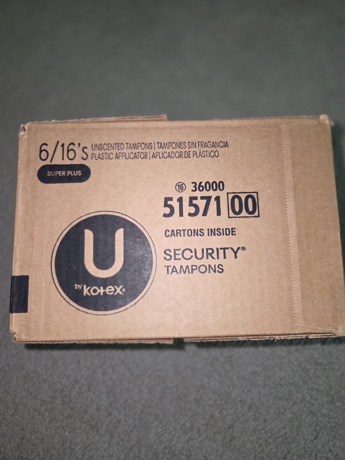 U by Kotex Security Super Plus Unscented Tampons 96 Count (6X16)