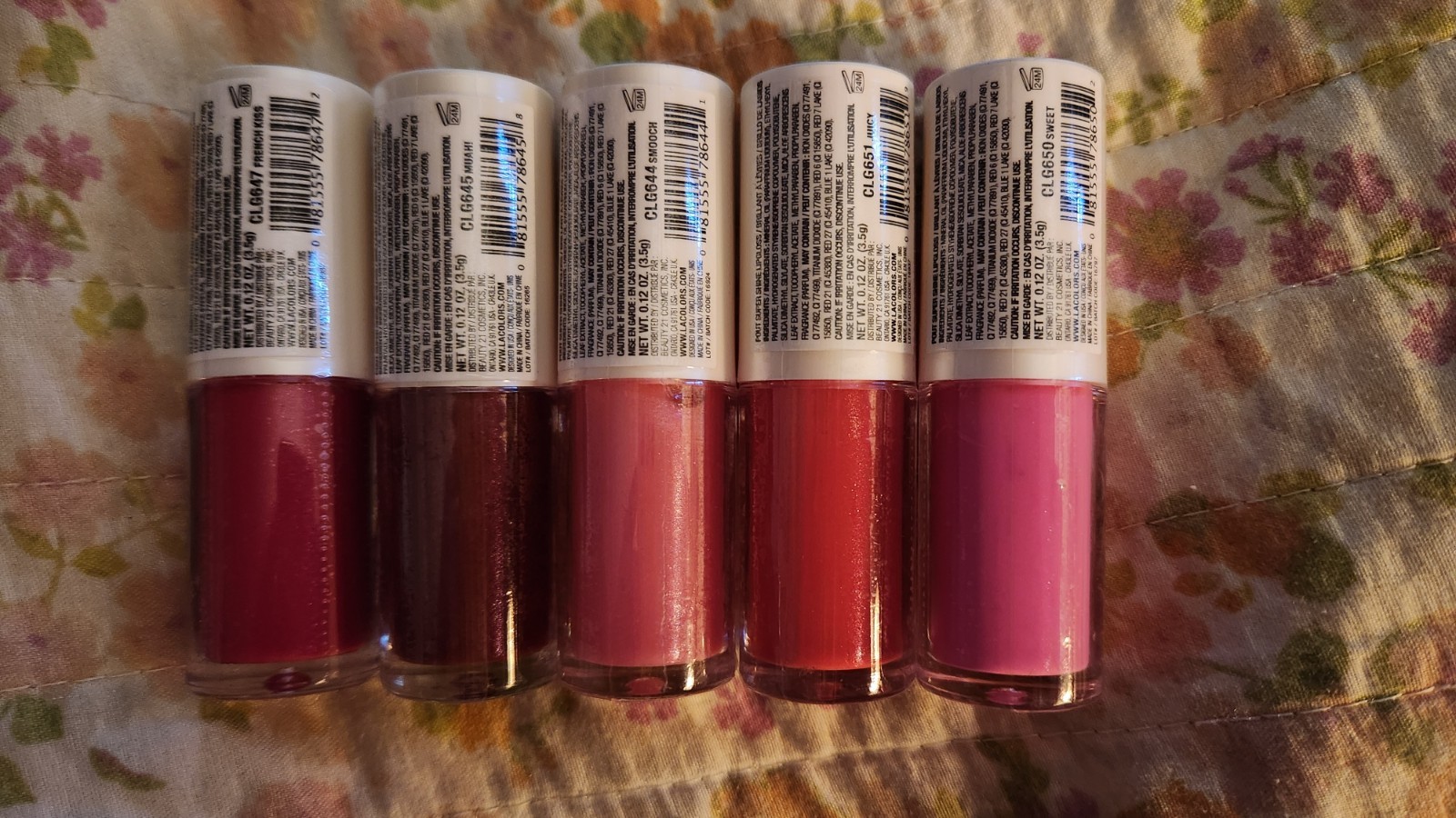 Lot of 5 L.A. Colors POUT Lipgloss SEALED Smooch Juicy French Kiss Sweet Muah!