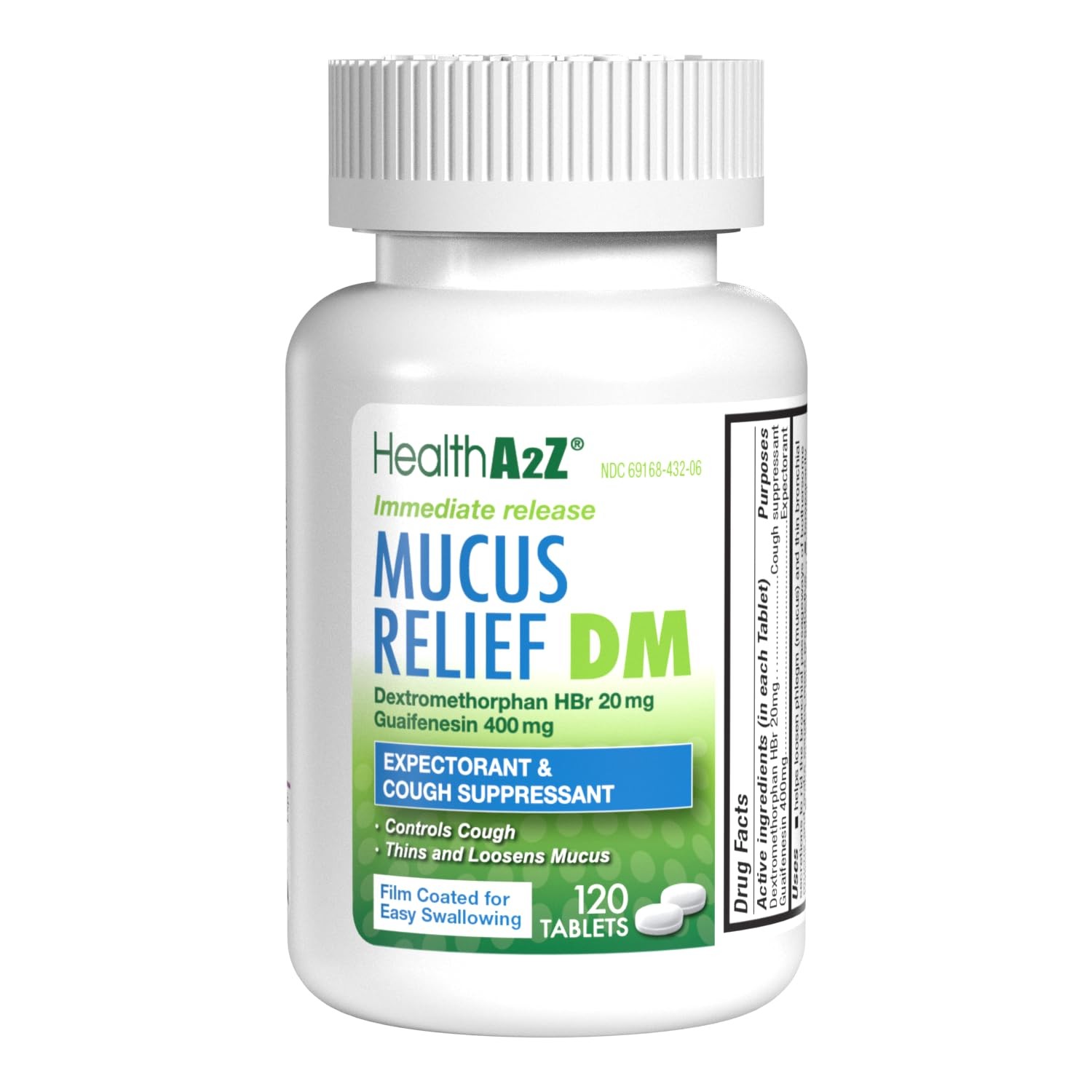 ® Mucus Relief DM | Dextromethorphan HBr 20mg | Guaifenesin 400mg | No Benzen…