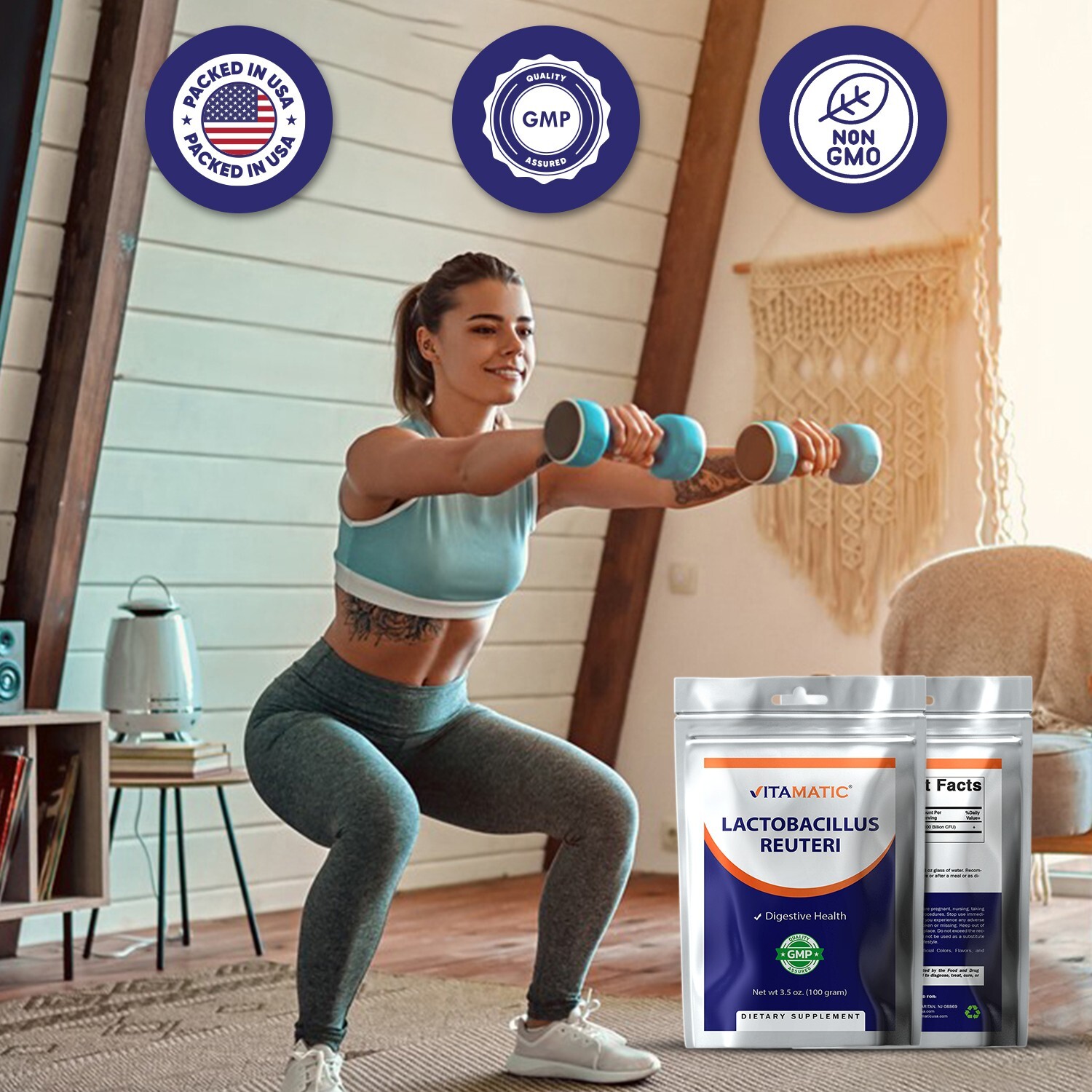 Vitamatic Lactobacillus Reuteri Probiotic Powder – Digestive Support – 100 Gr