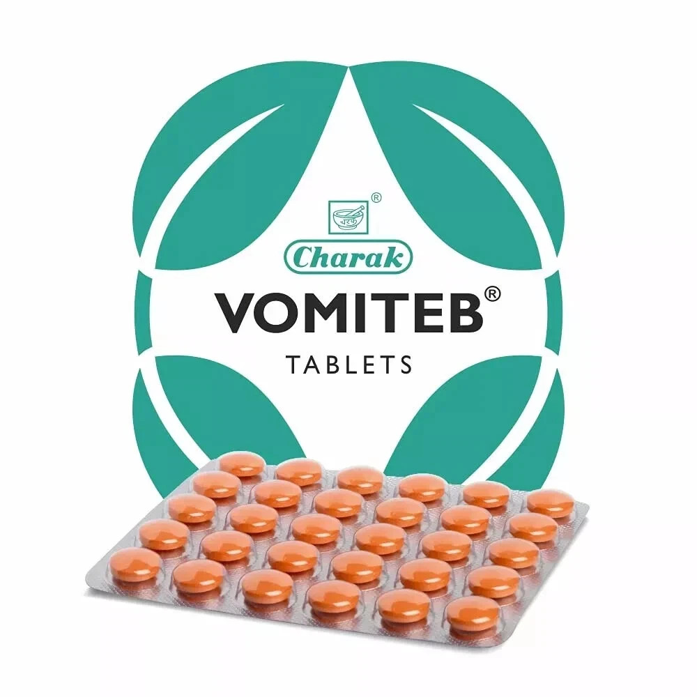 3 x Charak Pharma Vomiteb 90 Tabs For Nausea & Vomiting