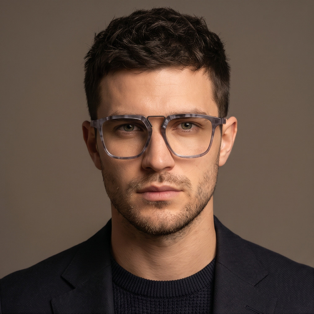 Yohji Yamamoto Eyeglasses Grey Square Metal YY1029 908 53mm Men