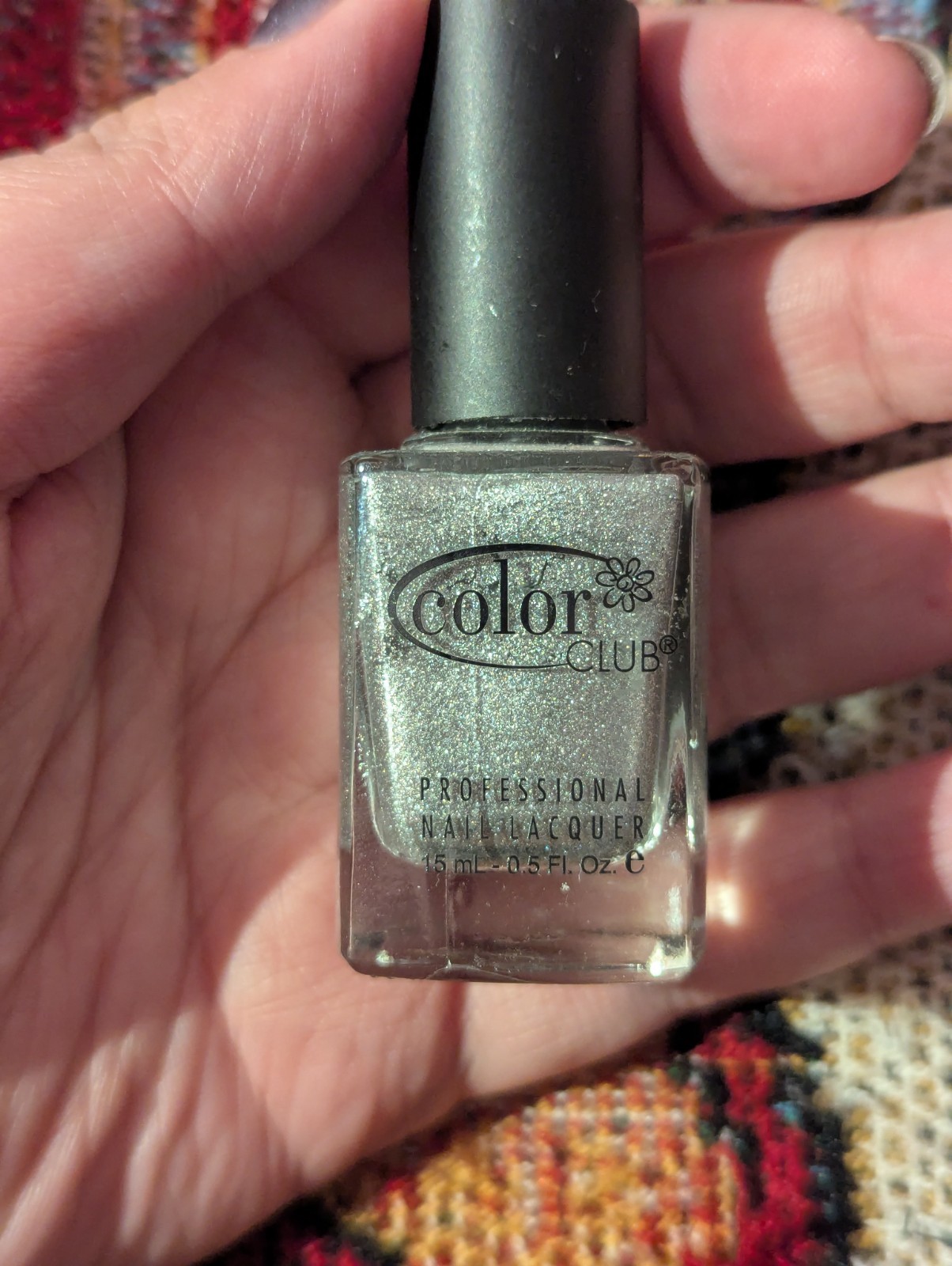 Color Club Silver Shimmer Glitter Nail Polish Vintage Unknown Color