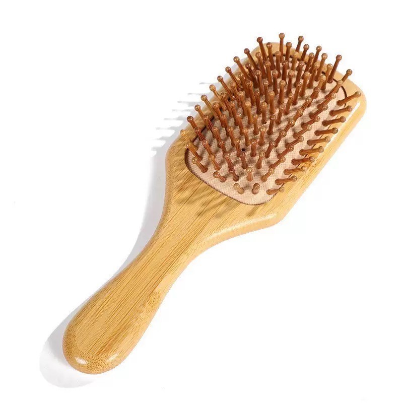 Bamboo Paddle Hair Brush Detangling Scalp Massage Comb for Thick Curly Hair