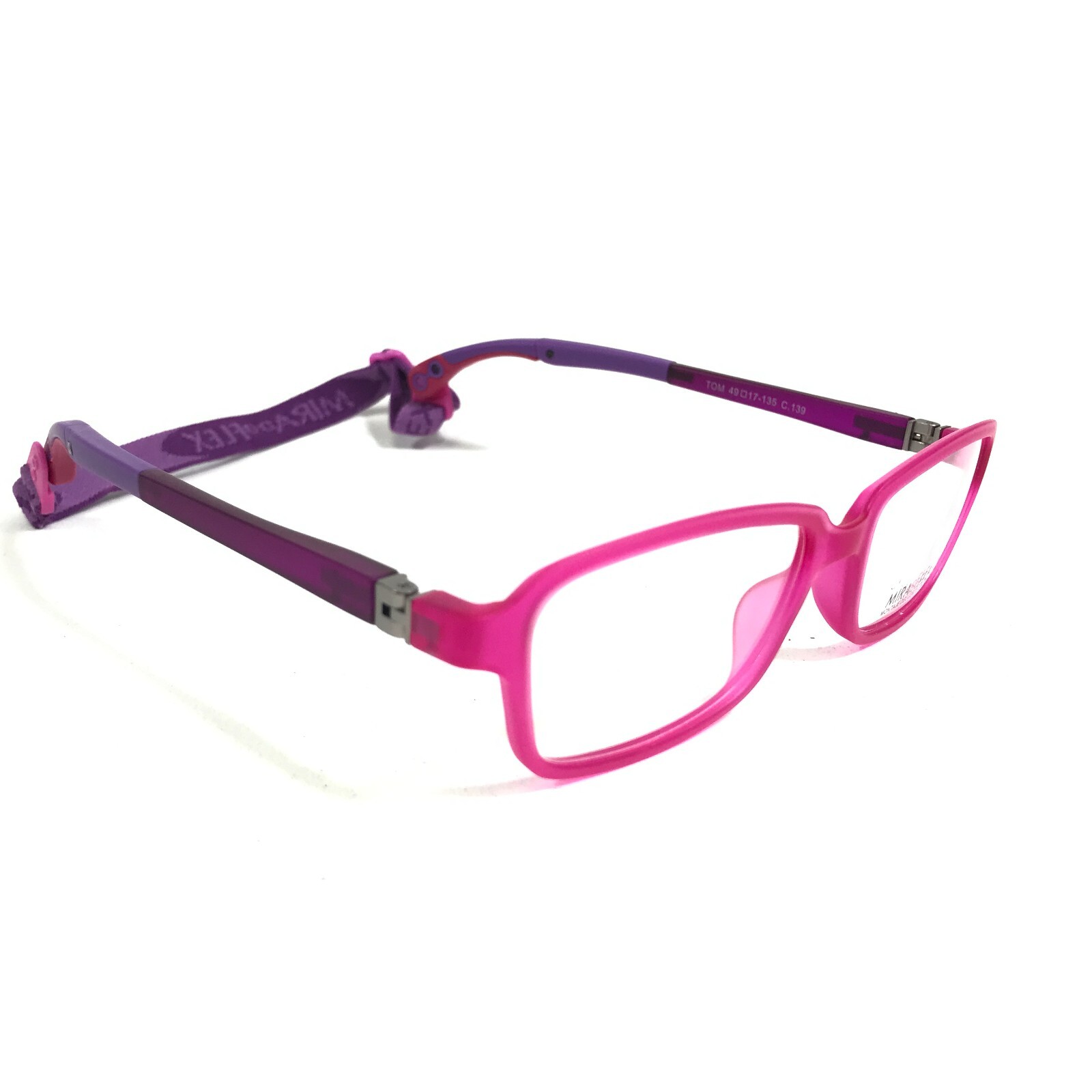 Miraflex Kids Eyeglasses Frames TOM C.139 Purple Pink Rectangular 49-17-135