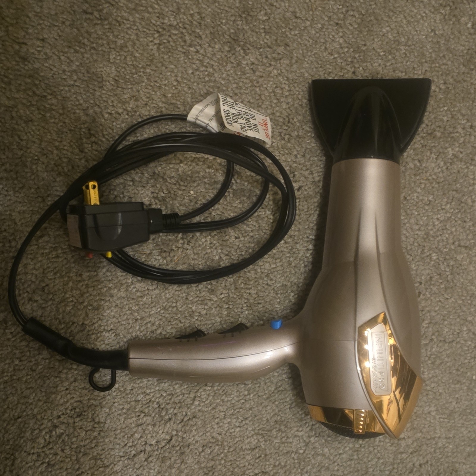 Conair Infiniti Pro Standard Hair Dryer Gold/Black w/ Concentrator Nozzle