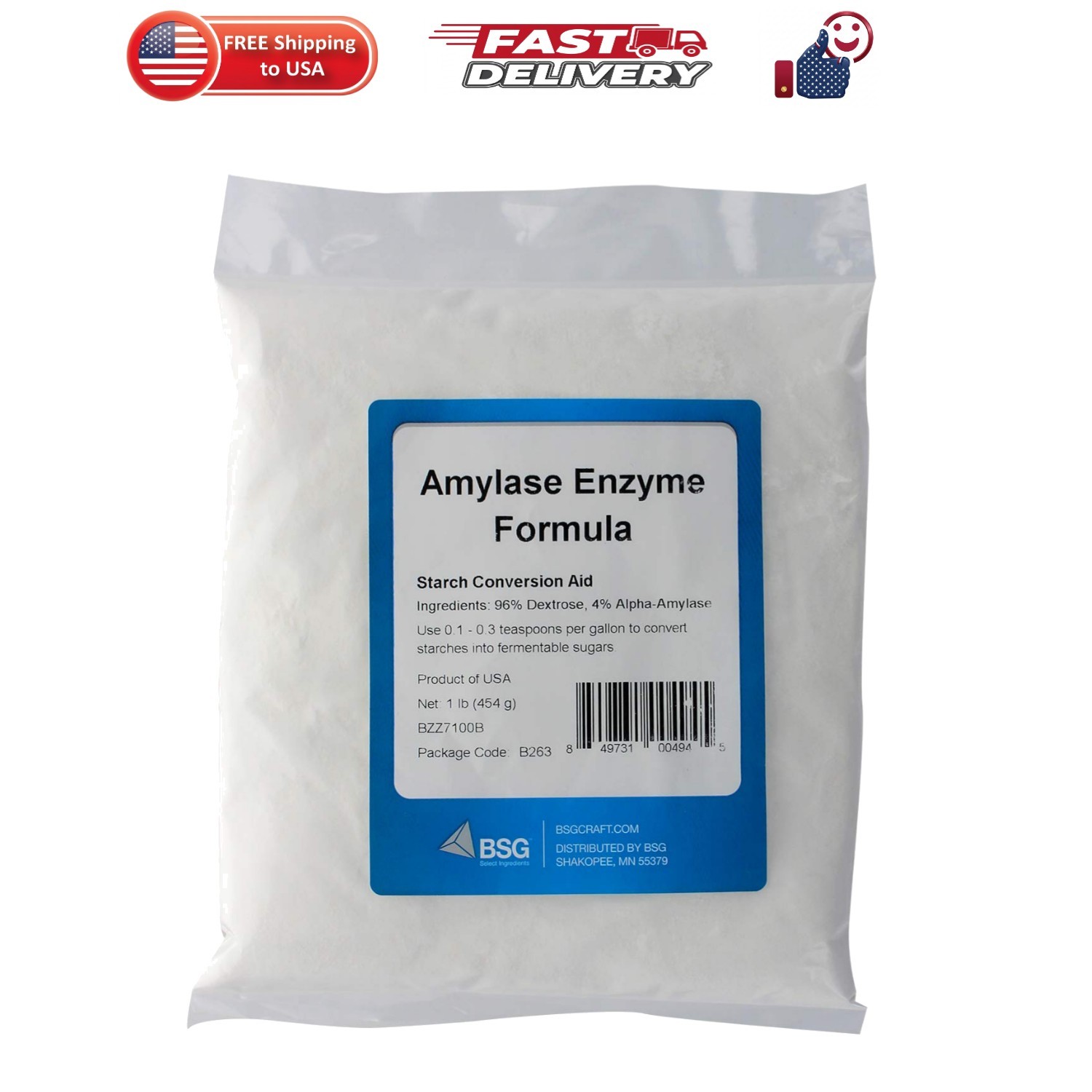 FastRack Handcraft Amylase Enzyme – 1 lb.