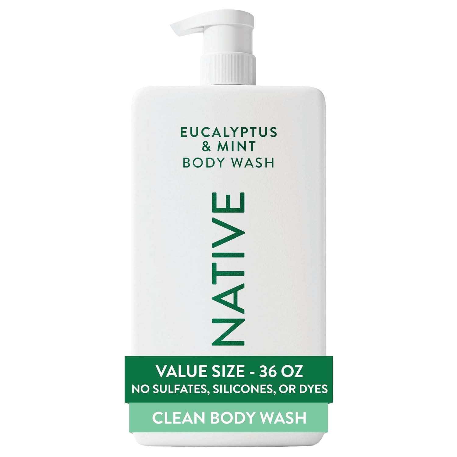 Native Body Wash Eucalyptus & Mint Sulfate Free Cleanser 36 oz