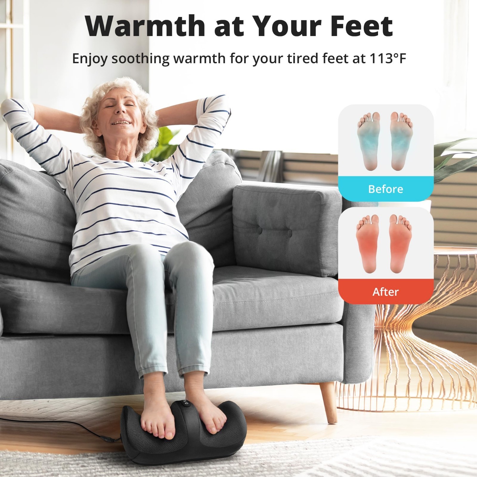 Foot Massager with Heat & Roller – Deep Tissue Relief for Plantar Fasciitis, Neu